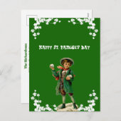 ヴィンテージ ハッピー セントパトリックデー 息子 孫 かわいい シーズンポストカード (正面/裏面)