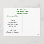 ヴィンテージ ハッピー セントパトリックデー 息子 孫 かわいい シーズンポストカード (裏面)