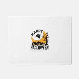 ヴィンテージ ハッピー ハロウィン おばけ パンプキン Tシャツ デザイン ドアマット