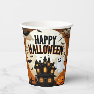 ヴィンテージ ハッピー ハロウィン アート 紙コップ