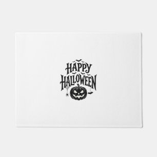 ヴィンテージ ハッピー ハロウィン パンプキン コウモリ Tシャツ デザイン 1 ドアマット
