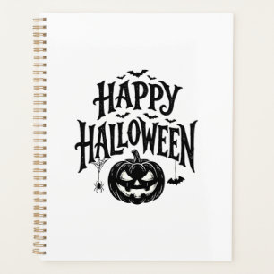 ヴィンテージ ハッピー ハロウィン パンプキン コウモリ Tシャツ デザイン 1 プランナー手帳