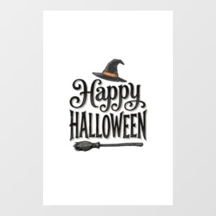 ヴィンテージ ハッピー ハロウィン 魔女の帽子 Tシャツ デザイン_1 ウィンドウサイン