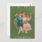 ヴィンテージ ハッピー バースデー ポストカード 1900年代 (正面/裏面)