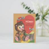 ヴィンテージ「ハニークマ」バレンタイン シーズンポストカード (スタンド正面)