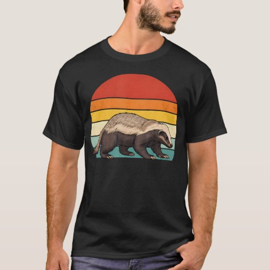 ヴィンテージ ハニーバジャー レトロ 動物 Tシャツ (正面)