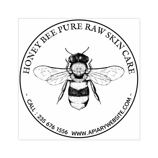 ヴィンテージ ハニービー ラウンド ラバースタンプ (インプリント)