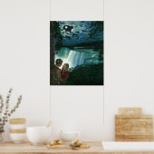 ヴィンテージ ハニームーン ラブ、ナイアガラの滝での新婚旅行者 ポスター (キッチン)