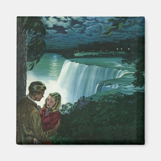 ヴィンテージ・ハニームーン・ラブ、ナイアガラの滝で新婚旅行 マグネット (正面)
