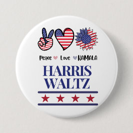 ヴィンテージ・ハリスとウォルズ2024年選挙Tシャツ 缶バッジ
