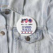 ヴィンテージ・ハリスとウォルズ2024年選挙Tシャツ 缶バッジ (インサイチュ)