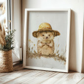 ヴィンテージ ハリネズミの肖像画 絵画 森の動物 ポスター