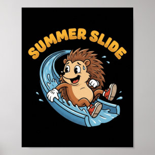 ヴィンテージ ハリネズミ ウォータースライド 夏 スライド レトロ ポスター