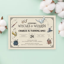 ヴィンテージ ハリー・ポッター ファースト バースデー インビテーション