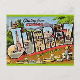 ヴィンテージ ハレスコ ジュアレス メキシコ グリーティング ポストカード