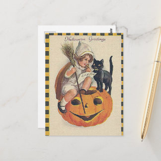 ヴィンテージ ハロウィンのご挨拶 ポストカード
