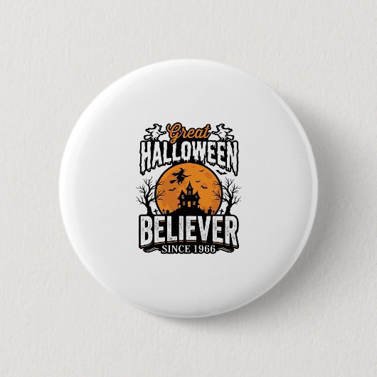 ヴィンテージ・ハロウィンの信奉者 1966年から グラフィック_1 缶バッジ (正面)