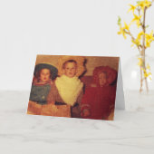 ヴィンテージ　ハロウィンの衣装を着た子供たち カード (黄色い花)