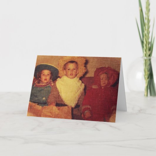 ヴィンテージ　ハロウィンの衣装を着た子供たち カード (正面)