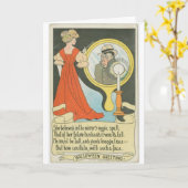 ヴィンテージ-ハロウィンの鏡の魔法綴り、 カード (黄色い花)