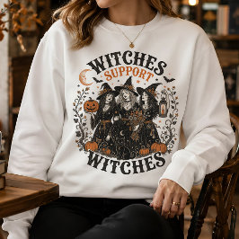ヴィンテージ・ハロウィングラフィック 魔女は魔女を応援する スウェットシャツ