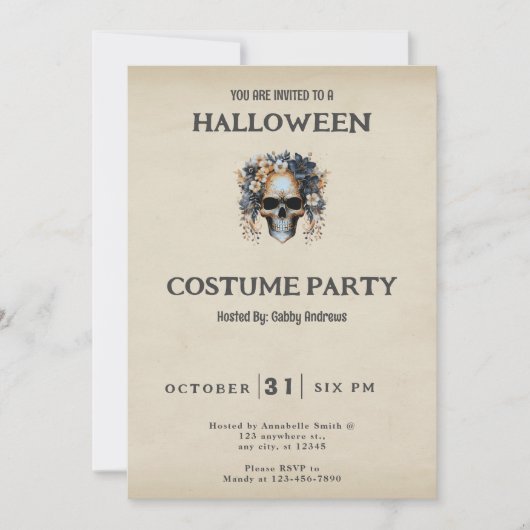 ヴィンテージ・ハロウィンコスチューム 招待状 (正面)