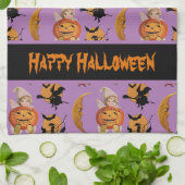 ヴィンテージ ハロウィンパターン装飾キッチン キッチンタオル (折り畳み)