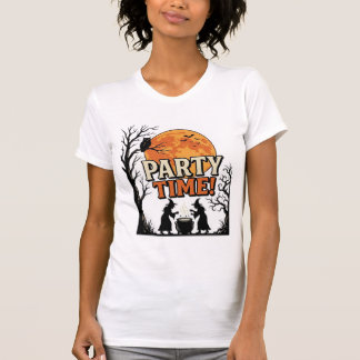 ヴィンテージ・ハロウィンパーティタイム・ウィッチの魔法鍋Tシャツ_ Tシャツ