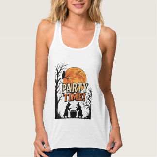 ヴィンテージ・ハロウィンパーティタイム・ウィッチ・コルドロンTシャツ_ タンクトップ