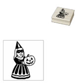 ヴィンテージ・ハロウィンパーティーの女性ゴム印 ラバースタンプ (押印)