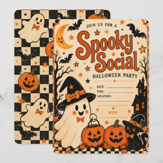 ヴィンテージ ハロウィンパーティー招待状 | スプーキーソーシャル 招待状