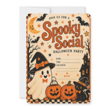 ヴィンテージ ハロウィンパーティー招待状 | スプーキーソーシャル