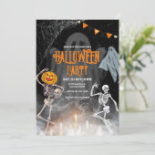 ヴィンテージ ハロウィンパーティー招待状, ハロウィンのスケルトン 招待状 (スタンド正面)