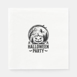 ヴィンテージ ハロウィンパーティー カボチャ 魔女 Tシャツ デザイン スタンダードランチョンナプキン