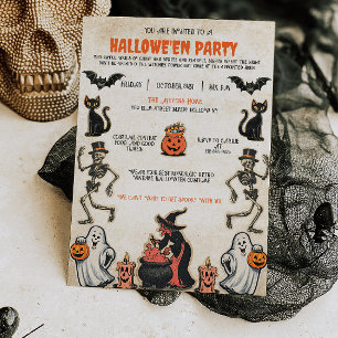 ヴィンテージ ハロウィンパーティー 招待状 ノスタルジック