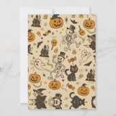ヴィンテージ・ハロウィンパーティ レトロスケルトン 招待状 (裏面)