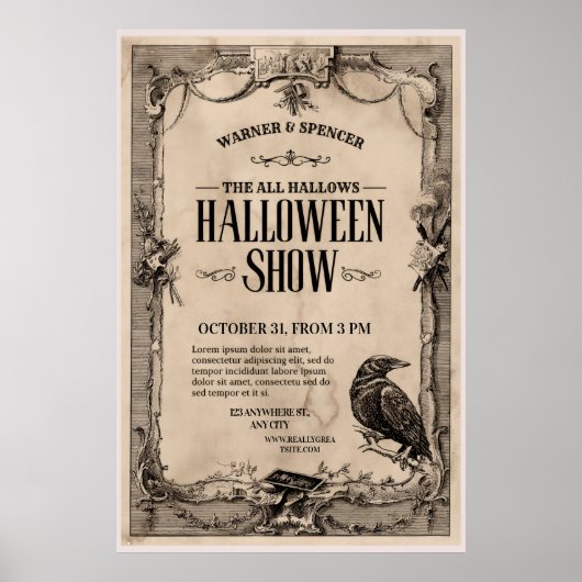 ヴィンテージ・ハロウィン招待状 ポスター (正面)