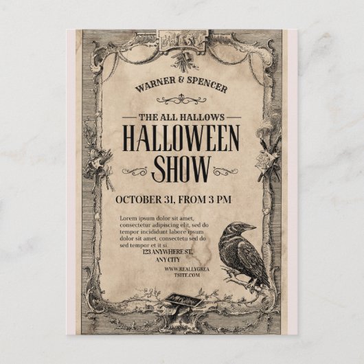 ヴィンテージ・ハロウィン招待状🎃🏴☠️ ポストカード (正面)