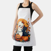 ヴィンテージ ハロウィン おばけと黒猫 グルーヴィーF エプロン (インサイチュ)