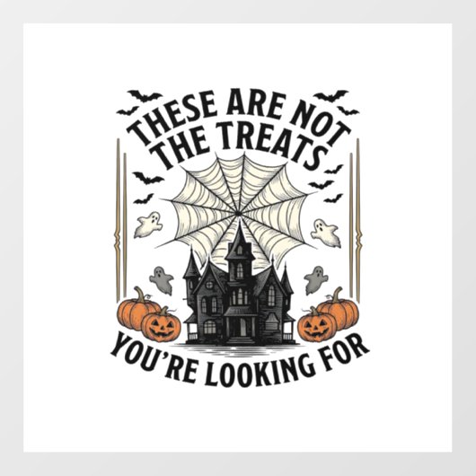ヴィンテージ ハロウィン おばけ お菓子 Tシャツ デザイン_1 ウィンドウサイン (シート)