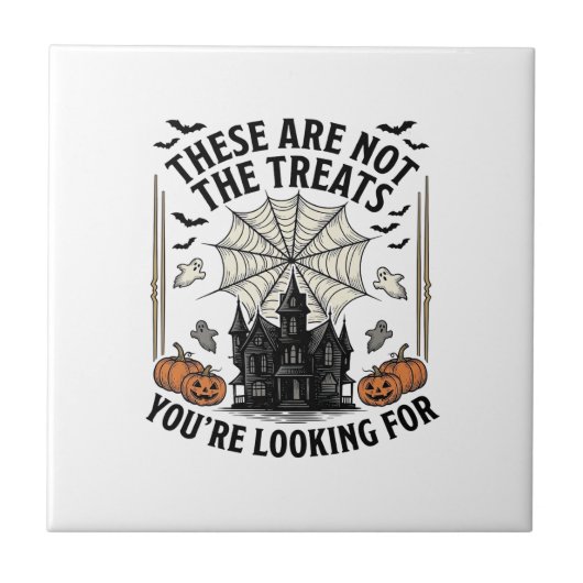 ヴィンテージ ハロウィン おばけ お菓子 Tシャツ デザイン_1 タイル (正面)