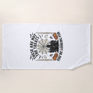 ヴィンテージ ハロウィン おばけ お菓子 Tシャツ デザイン_1 ビーチタオル