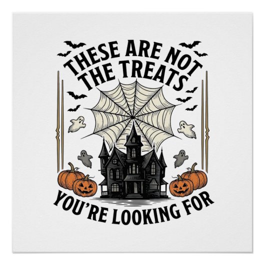 ヴィンテージ ハロウィン おばけ お菓子 Tシャツ デザイン_1 ポスター (正面)