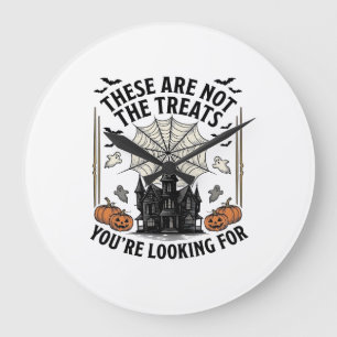 ヴィンテージ ハロウィン おばけ お菓子 Tシャツ デザイン_1 ラージ壁時計