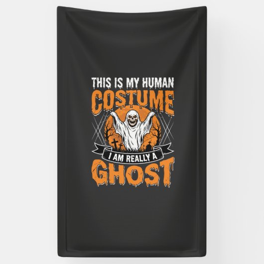 ヴィンテージ ハロウィン おもしろ 幽霊 コスチューム 横断幕 (縦)