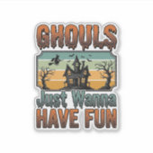 ヴィンテージ・ハロウィン お化けは楽しく遊びたい シール (正面)