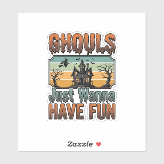 ヴィンテージ・ハロウィン お化けは楽しく遊びたい シール (シート)