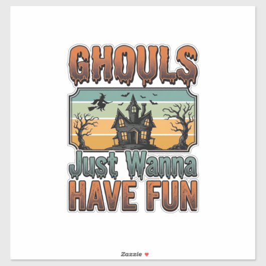 ヴィンテージ・ハロウィン お化けは楽しみたい シール (シート)