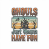 ヴィンテージ・ハロウィン お化けは楽しみたい シール (正面)