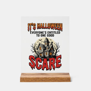 ヴィンテージ ハロウィン お化け屋敷 スケアTシャツ デザイン アクリルサイン
